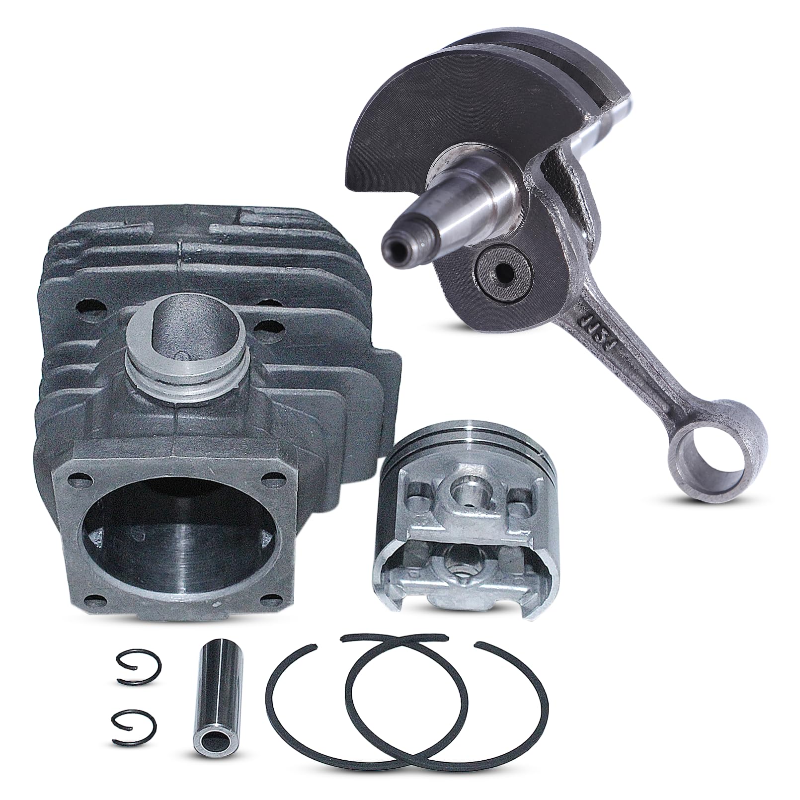 44,7 mm Kit cilindro e pistone e Albero Motore da per Stihl MS260 026 PRO, Include Candela, Paraoli e Set Guarnizioni, Ricambio per 1121 020 1217