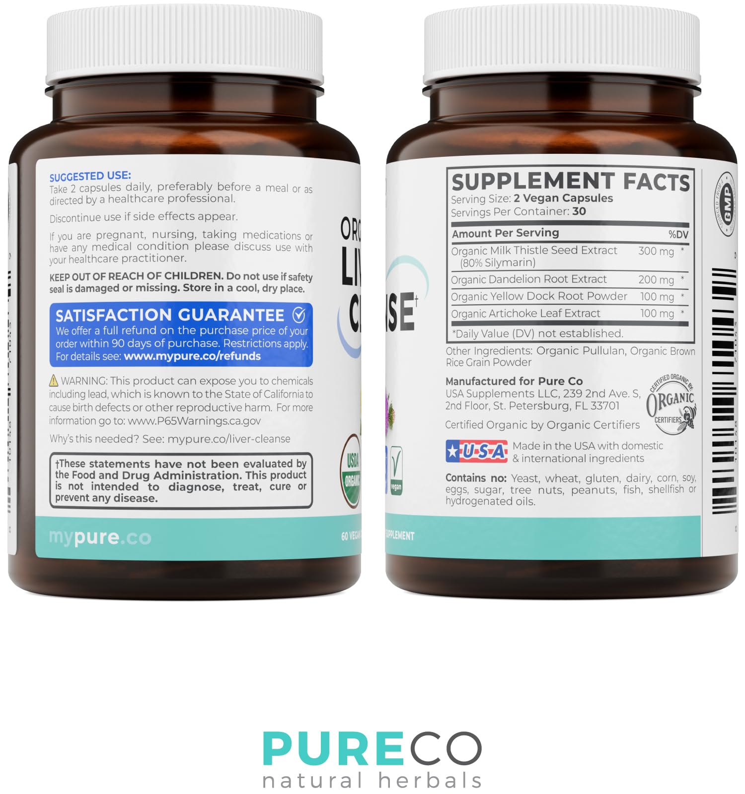 USDA Organic Milk Thistle and Dandelion Root - Silymarin Milk Thistle Liver Detox Cleanse Formula with Artichoke Extract for Comprehensive Liver Support - Vegan Non-GMO & Lab Verified (1 Month Supply) — Amazon image 7