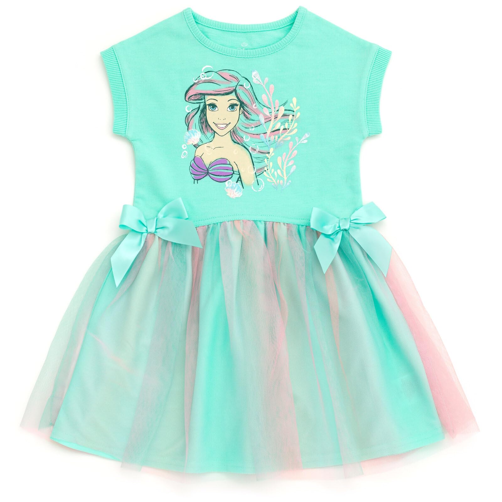 Disney Girls French Terry Tulle Dress Toddler to Big Kid Sizes (2T - 14-16)