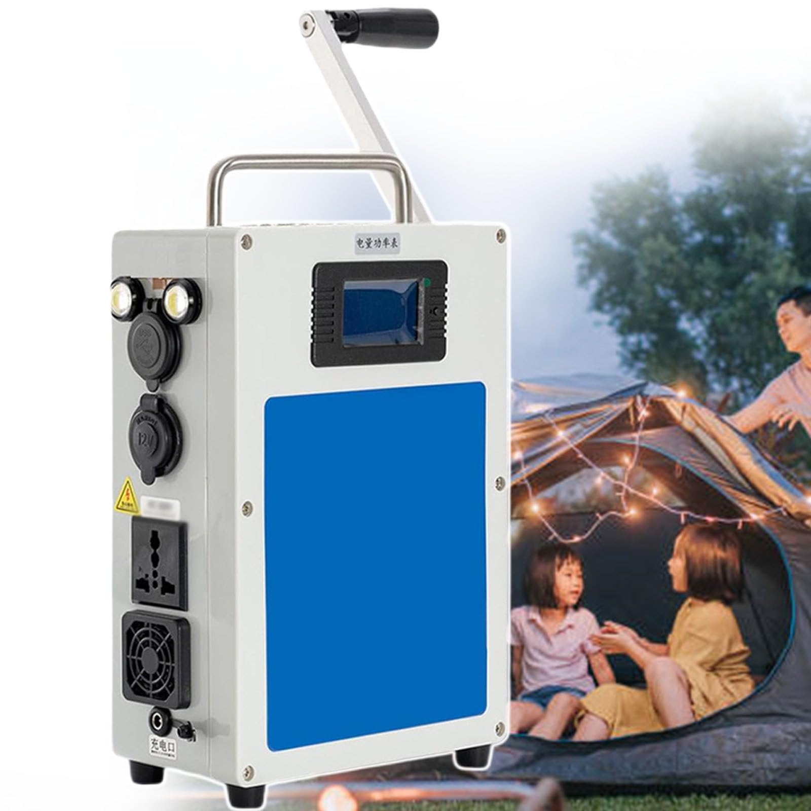 Station d'alimentation Portable 340 Wh avec Manivelle Et 12 V CC, Autonomie De 3 À 6 Heures, pour Téléviseurs, Ordinateurs Portables, Téléphones Et Autres Accessoires De Camping