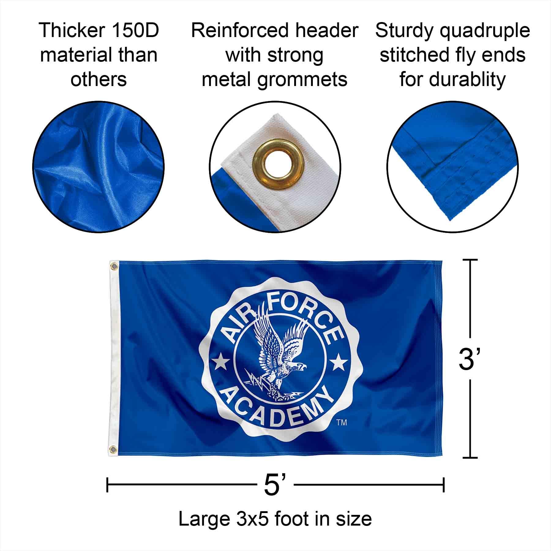 Air Force Falcon USAF Seal University Large College Flag