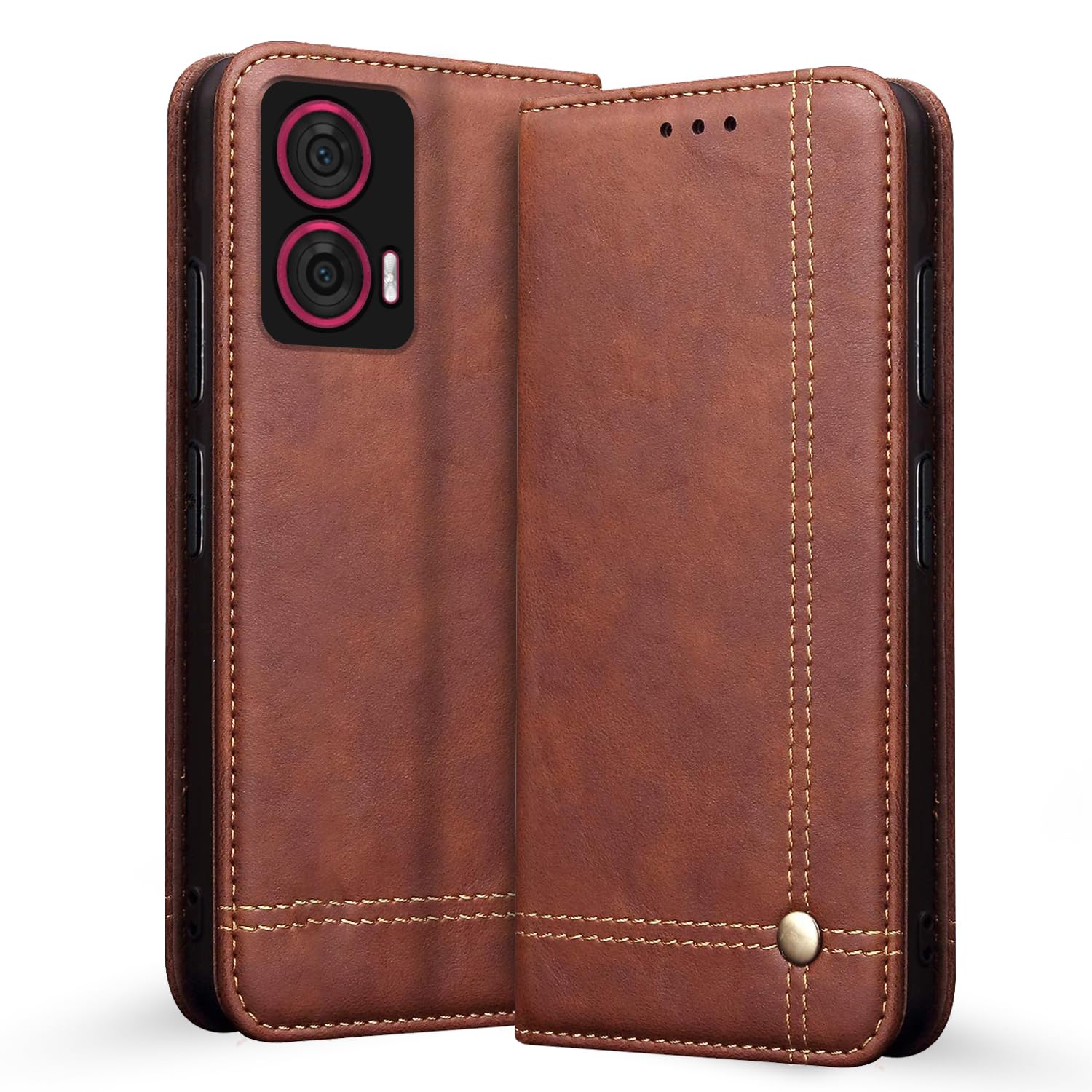 Pikkme Moto Edge 50 Fusion 5G Flip Cover | Strong Magnetic Closure | Genuine PU Leather Finish | Wallet Style with Inbuilt Pocket & Stand | Premium Look Magnetic Flip Case (Brown) (B0D62P5GKP) Amazon Price History, Amazon Price Tracker