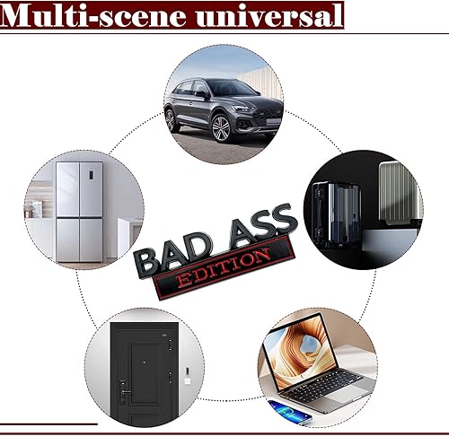 Miniatura 6 de 2 emblemas de edición Bad-Ass para automóvil, calcomanía de insignia 3D para guardabarros, accesorios de automóvil para portón trasero, parrilla