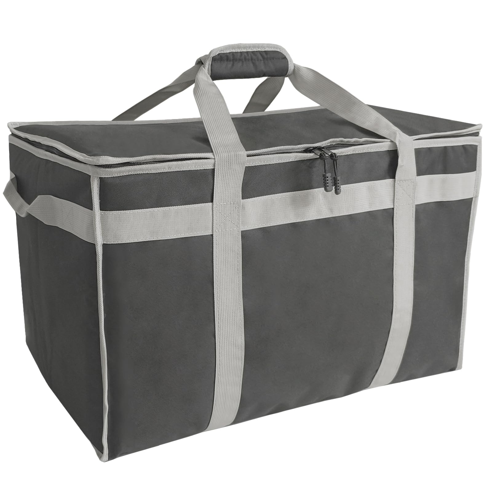 D&ONEHOS XXXL Bolsa de entrega de alimentos aislada con asas laterales, bolsa de comestibles aislada para alimentos fríos y calientes, ajuste reutilizable para Uber Eats, Doordash (23 x 14 x 15