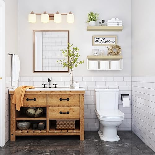 Miniatura 9 de QEEIG Juego de muebles de baño, estantes sobre el inodoro, decoración de baño, decoración de granja, letrero de decoración estética, estante de