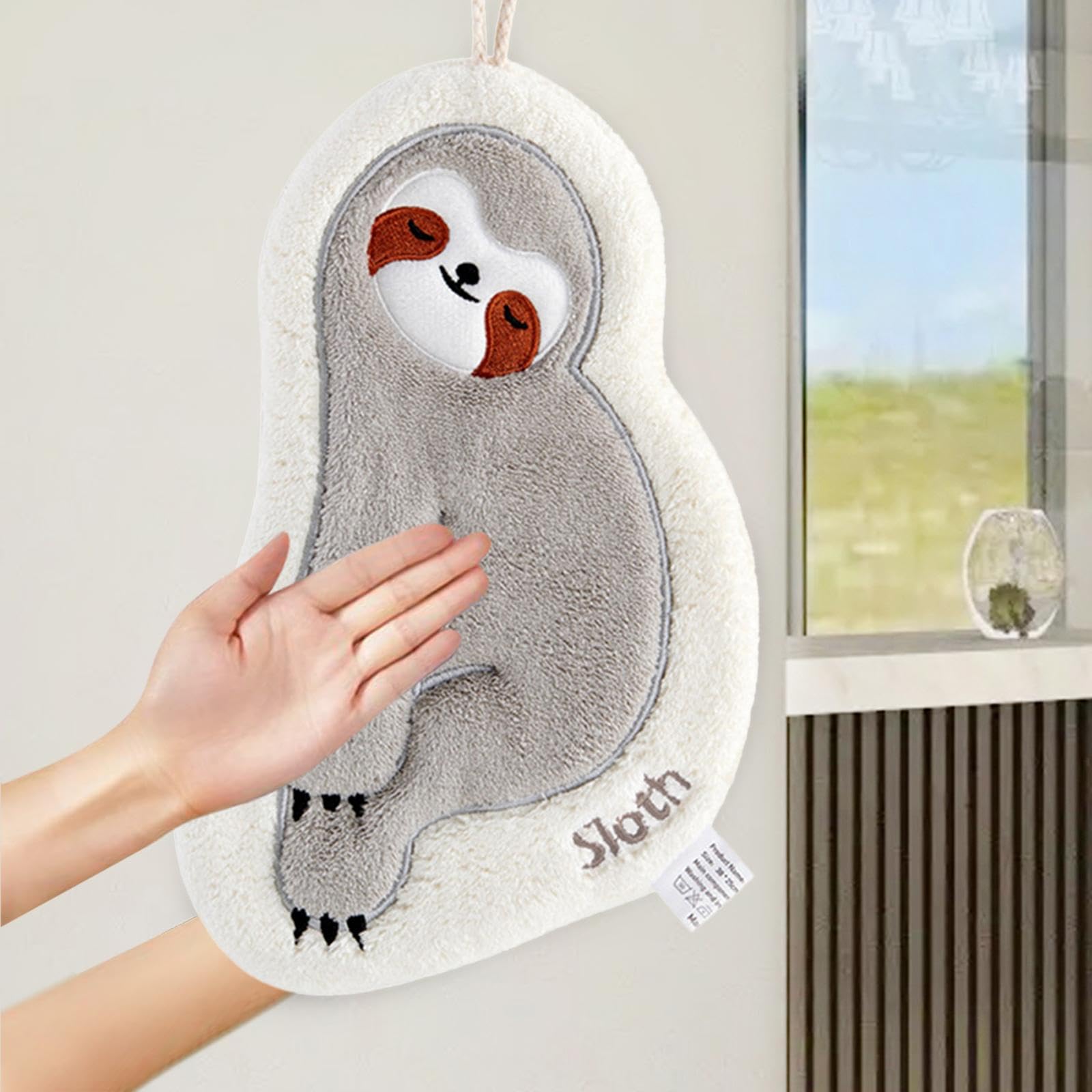 5 Toallas con Diseño de Animales, Toallas Colgantes, Toallas de Microfibra, Toallas de Felpa Suaves Y Absorbentes, Aptas para Niños, Baño Y Cocina.