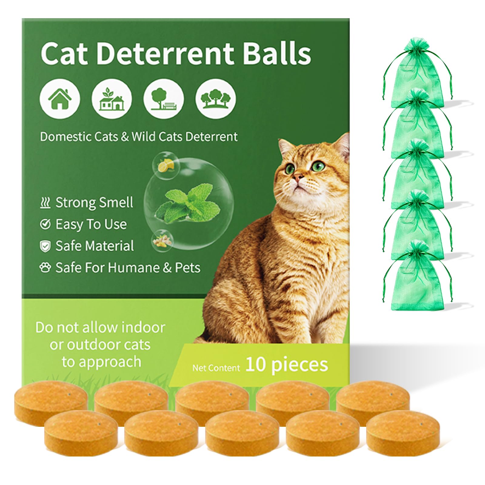 cat repellent for gardens uk, 10 Pack with Hanging Pouches, Indoor Outdoor