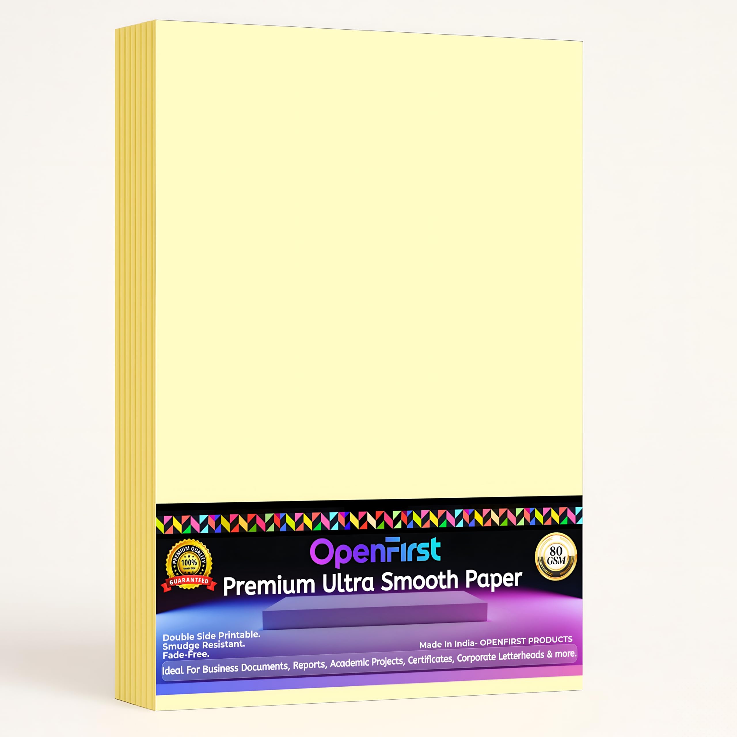 A4 Premium Royal Yellow Paper – 80 GSM Ultra Smooth Finish | Double Side Printable Colored Sheets For Invoicing, Office, Craft, Letterhead & Projects | Pack of 100 Sheets (Royal Yellow)-image-17