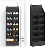 Lifewit Over The Door Shoe Organizers, Hanging Shoe Rack with 11 Large Pockets, 5 Layers Shoe Holder for Closet Door Storage Includes Boots, Toys, Water Bottles, Daily Necessities, 1 Pack, Grey