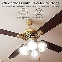 Vista 2 de Cubiertas de luz para ventilador de techo, vidrio de repuesto para globos de ventilador de techo, vidrio de reemplazo de lámpara, pantalla