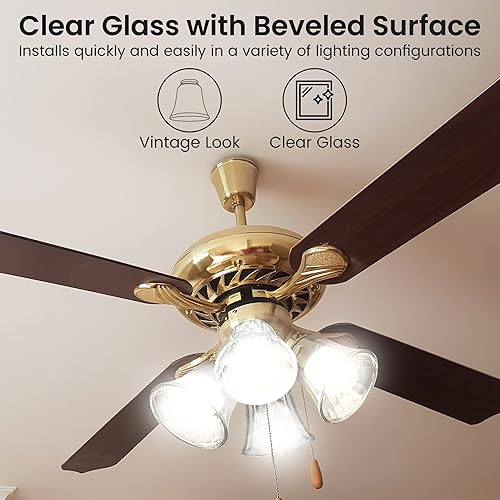 Miniatura 2 de Dysmio Cubiertas de luz para ventilador de techo, vidrio de repuesto para globos de ventilador de techo, vidrio de repuesto de lámpara, altura