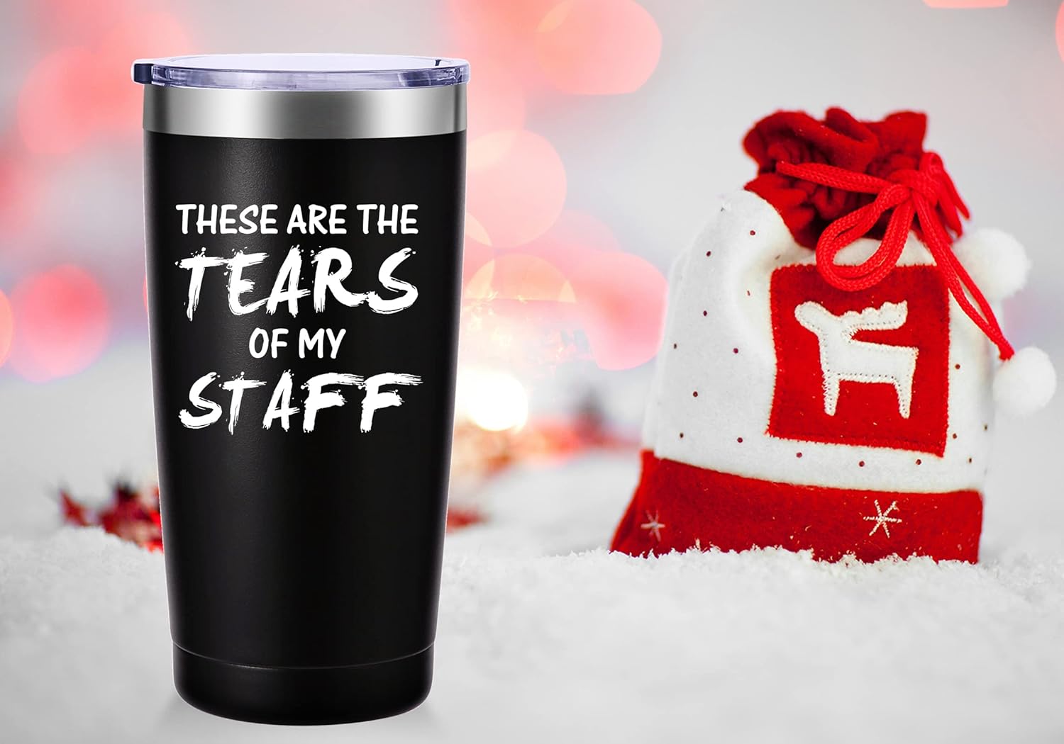 These Are The Tears of my Staff Travel Mug Tumbler.Funny Boss Day,Office Gifts.Moving Appreciation Retirement Birthday Christmas Gifts For Men Women Boss Boss Lady From Employees(20oz Black) - Image 4