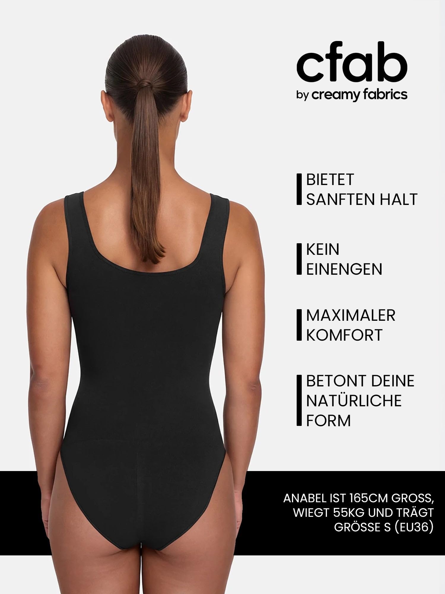 creamy fabrics Shapewear Body Damen Bauchweg Slip Tank Bodysuit Nahtlos | Starke Bauchkontrolle Slip Design nahtloser Komfort breite Träger und sicherer Sitz unter enger Kleidung