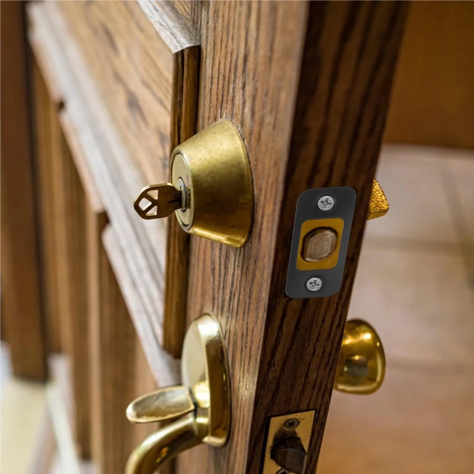 Lot de 40 gâches de porte en acier inoxydable pour verrou de porte - Kit de renfort pour différentes portes (doré)