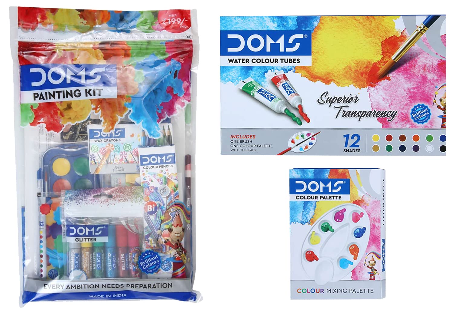 DOMS Painting Kit Water Color Tube 12 Shades (Multicolour) (7768) (B0BPWL9YZ1) Amazon Price History, Amazon Price Tracker