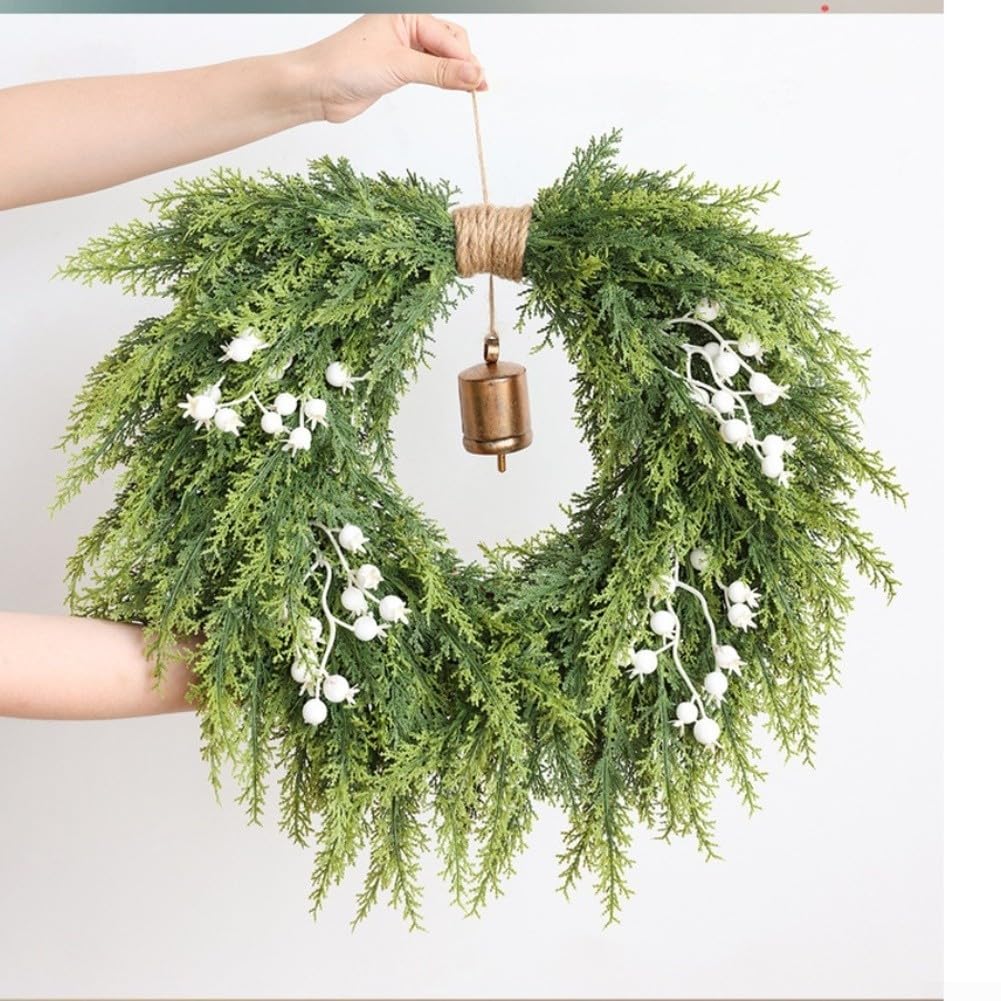 Weihnachtskranz Zeder 50cm Wetterfest Mit Juteschleife Und Bronze