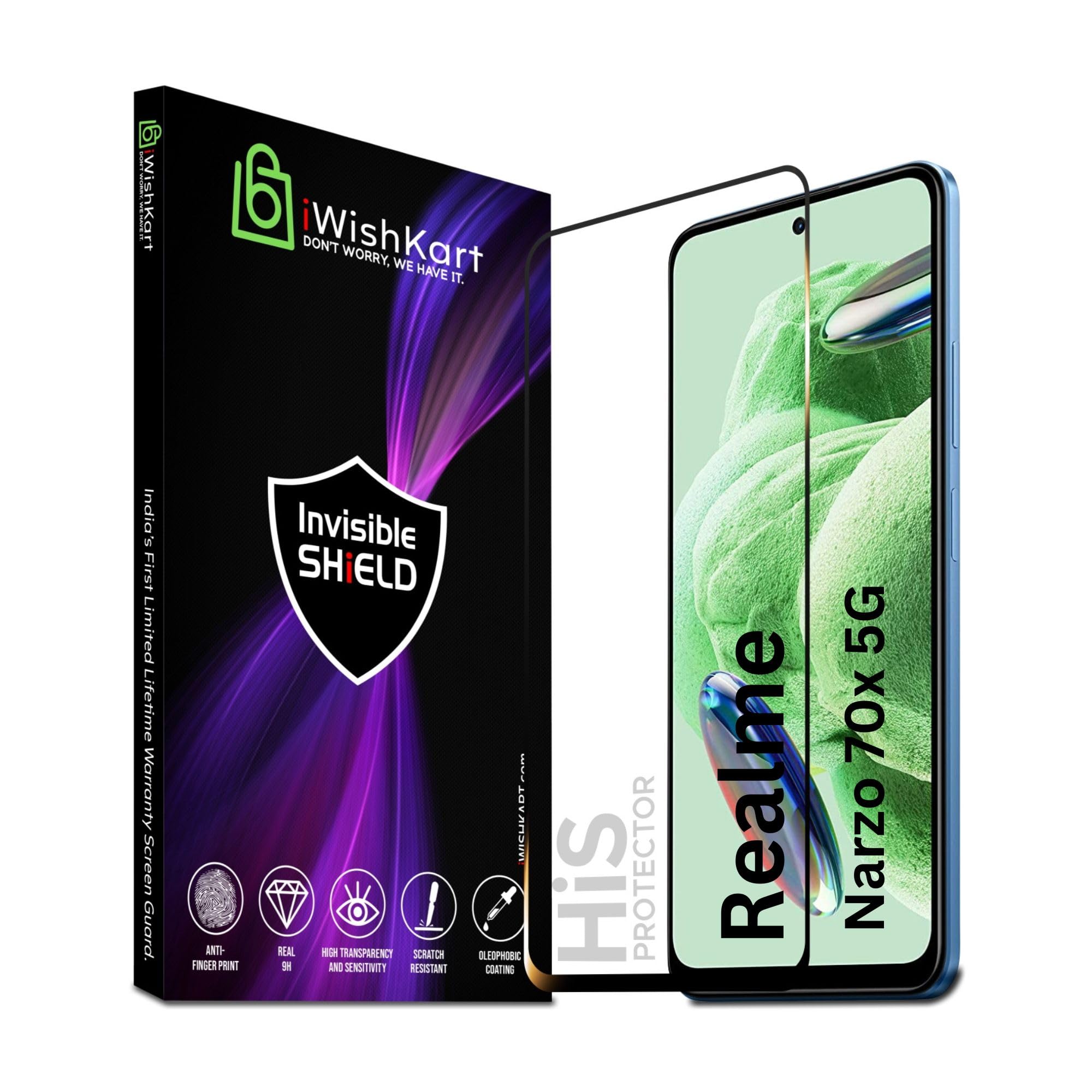iWishKart His Realme Narzo 70X 5G Smartphone Tempered Glass [With Warranty] Screen Protector Guard Full Edge To Edge 9H Full Glue Fhd With Easy Installation Kit (Real Me Narzo 70 X) (B0D584SJ39) Amazon Price History, Amazon Price Tracker