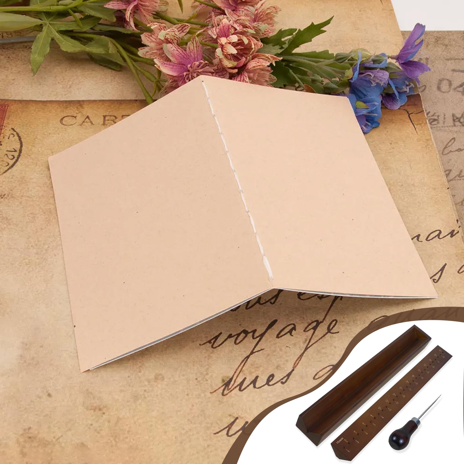 Culla per rilegatura in legno da 32 cm con punteruolo, strumenti di punzonatura firma per fai da te, rilegatura di libri e accessori da cucito, culla da taglio in legno per legare libri, con