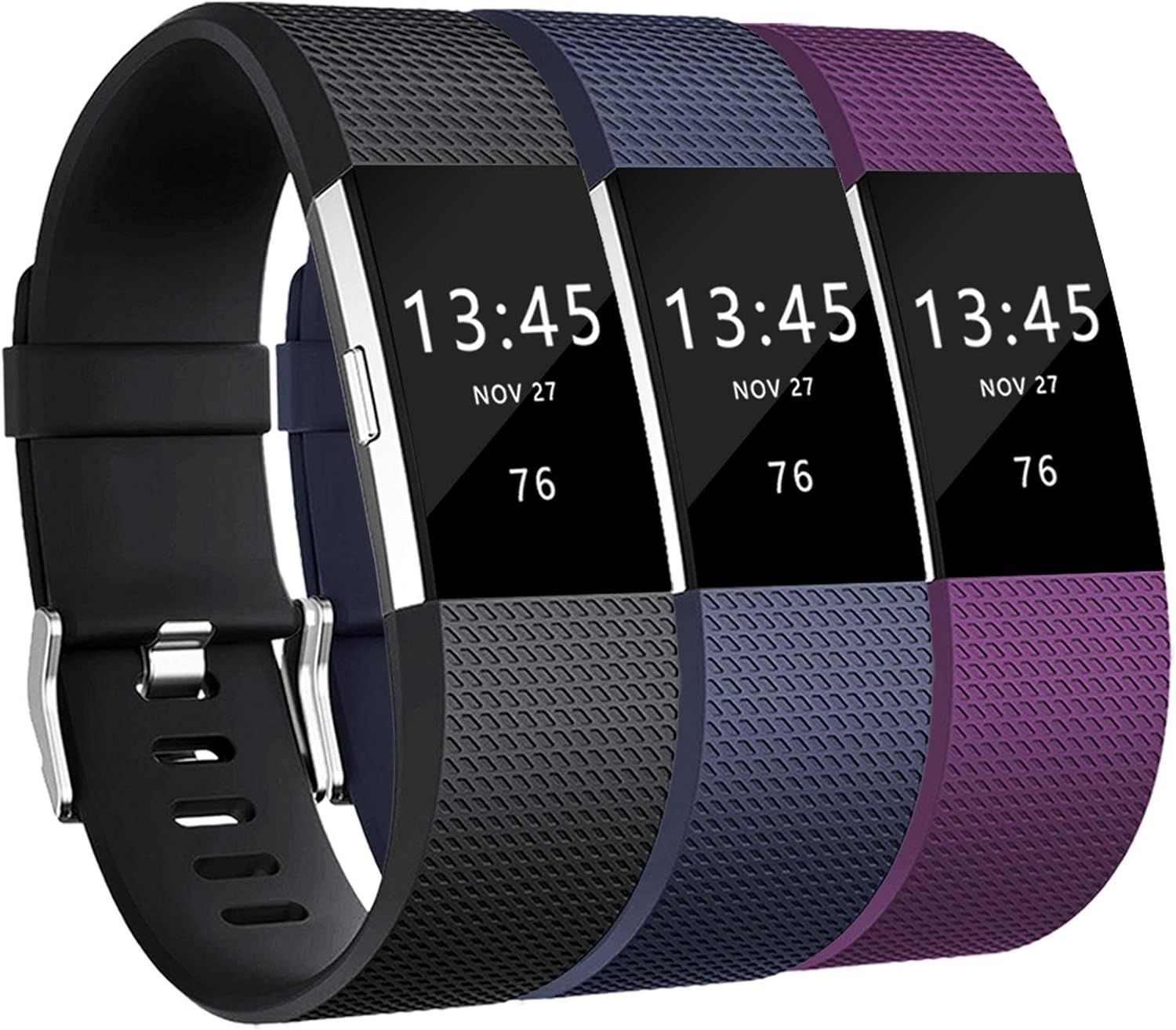 GEAK Bands for Fitbit Charge 2, Adjustable Classic Wrist Bands for Fitbit Charge 2 Bands, 3 Pack