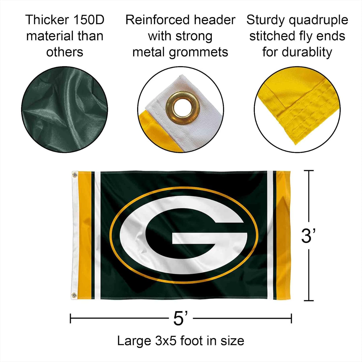 Green Bay Packers Flag Pole and Bracket Kit