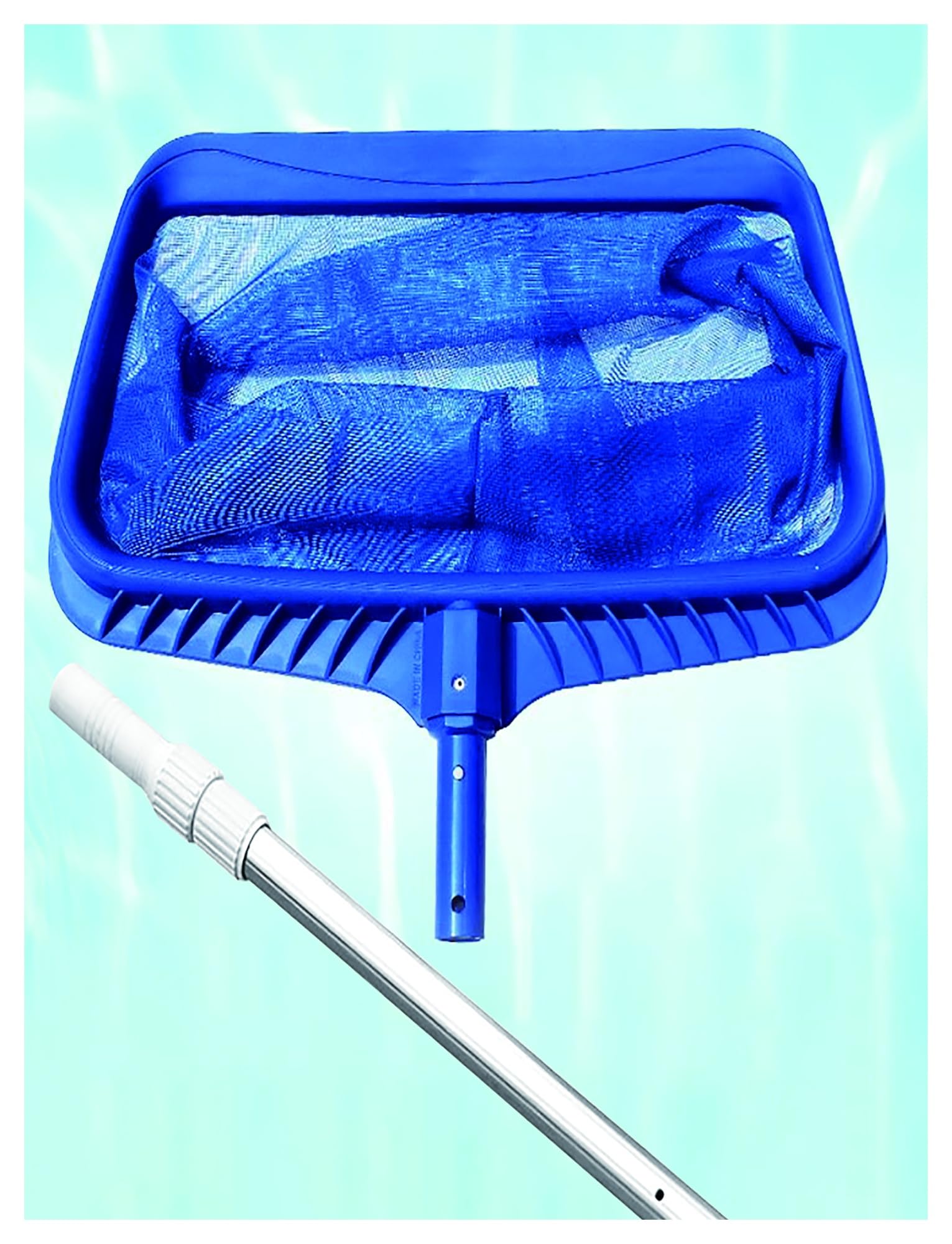 Esta Red recogehojas para Piscinas de Alta Resistencia con Mango Reforzado y Varilla telescópica para la Limpieza de Piscinas, spas y Fuentes (Estilo 2)