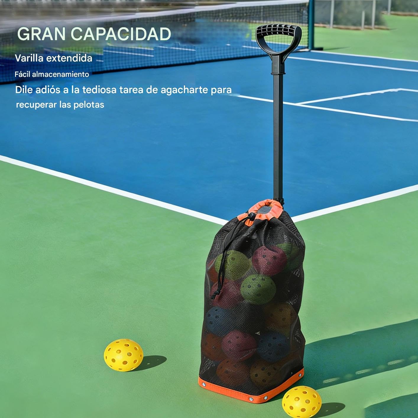 Dispositivo Recogepelotas Para El Juego De Mango Telescópico Cómodo