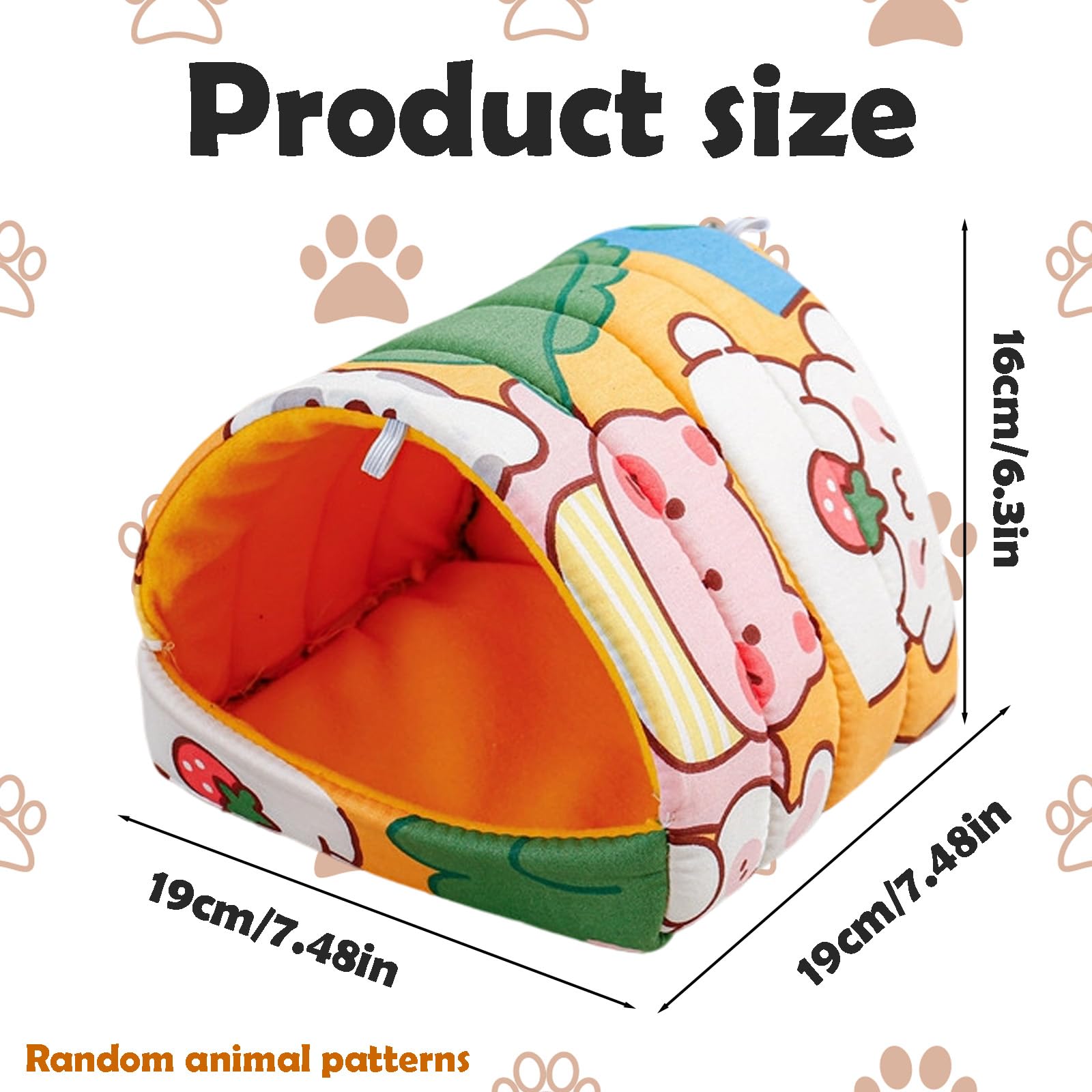 Guinea Pig Bed Secure & Warm Nest, Cute Small Animal Winter Bed, Non Slip Yellow Guinea Pig House - Image 2