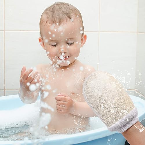 Miniatura 7 de Alipis Guantes exfoliantes de doble cara para limpieza de cuello, hombros y pies, guantes exfoliantes profundos, 2 unidades