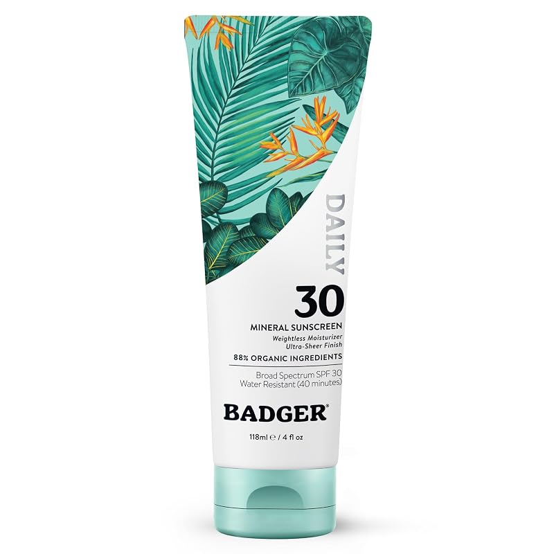 Protetor solar corporal mineral Badger SPF 30 com óxido de zinco, 120 mL