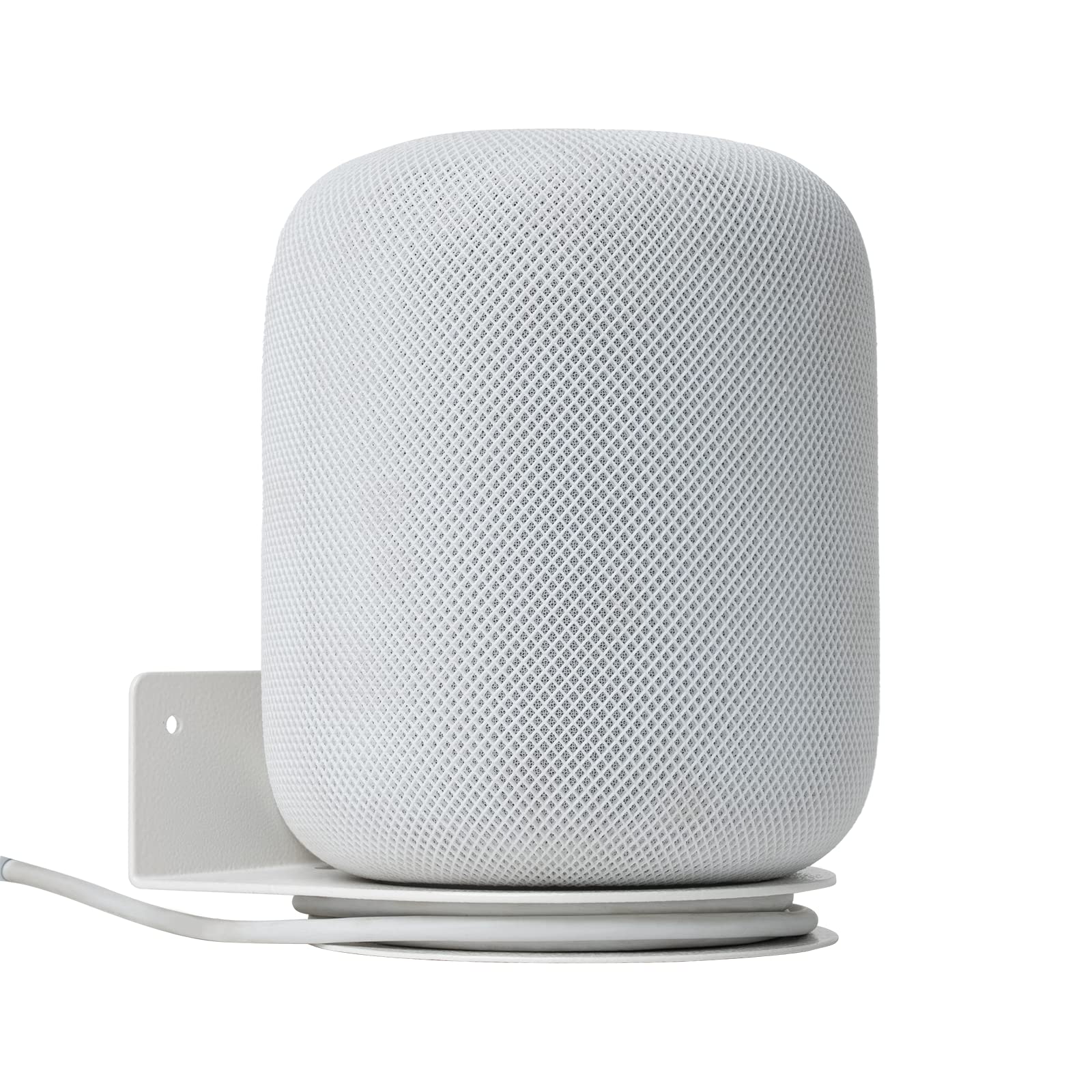 shinar Metalowy uchwyt ścienny, kompatybilny z Homepod 2, zajmuje mało miejsca, uchwyt do stojaka, kompatybilny z Homepod 2, wbudowany system zarządzania kablami 12 kg (zestaw 2 szt., biały)