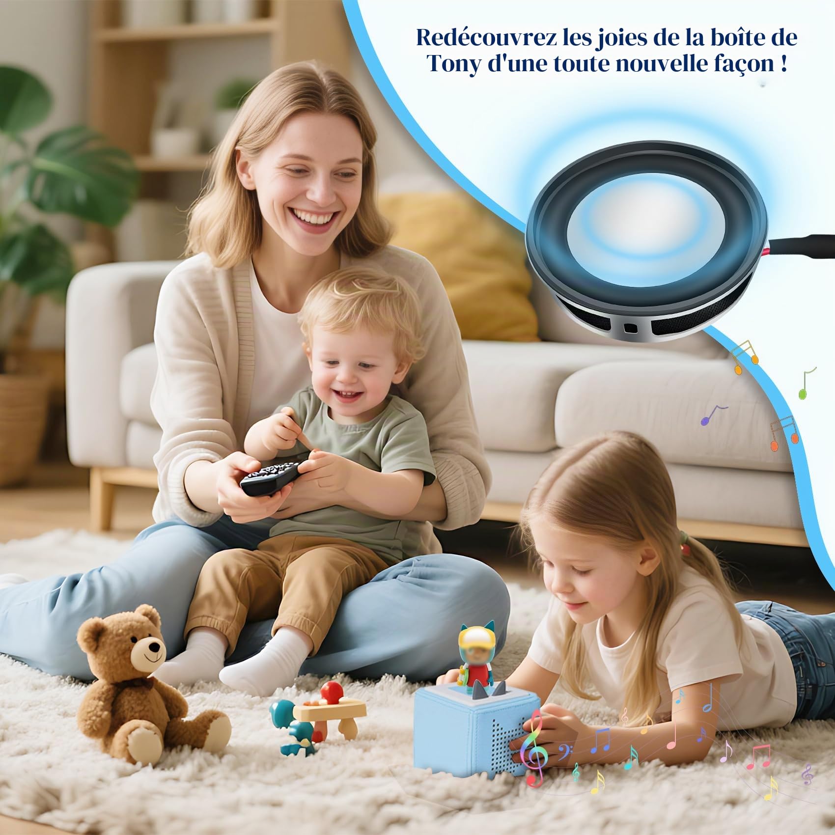 Haut-parleur de rechange, 4 Ω, 3 W, compatible avec le lecteur audio Toniebox, 40 mm, kit d'accessoires de réparation - Boîte à musique encastrable - Pièces de rechange avec tournevis pour