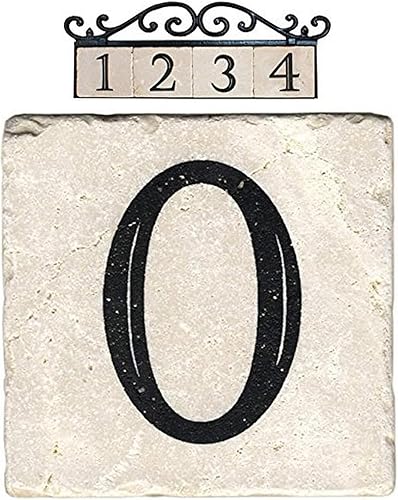 NACH - Azulejo de mármol para dirección/número de casa., 0, Beige