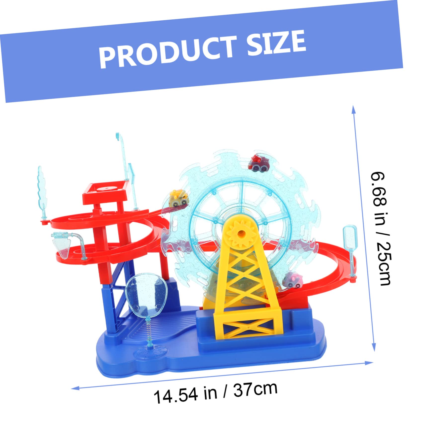 Toyvian Giocattolo del Treno Elettrico Percorso per Macchinine in Plastica Blu, Design Sicuro ed Elettrico per Bambini a Compleanno o Capodanno