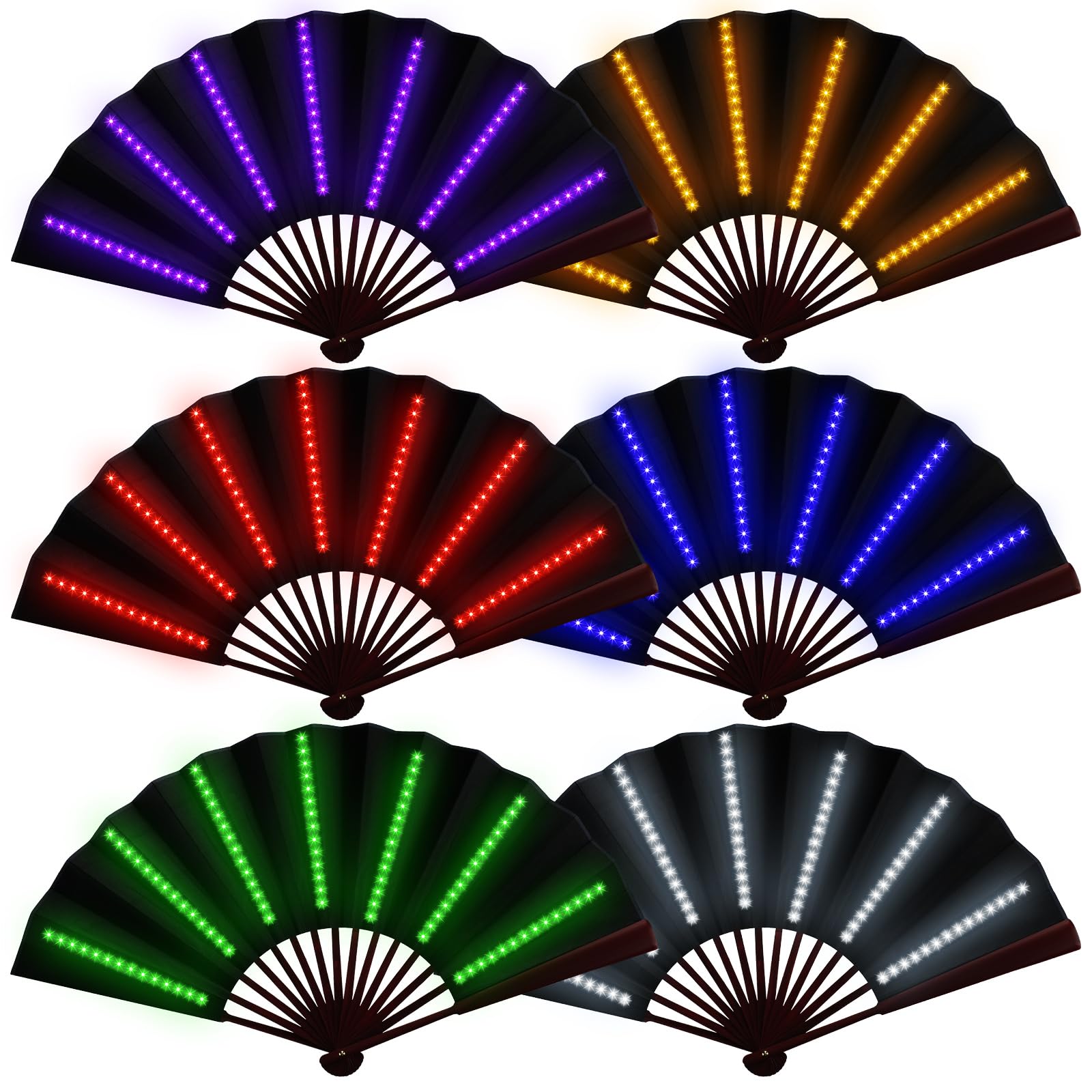 Photo 1 of Roowest 6 Pcs LED Folding Fan