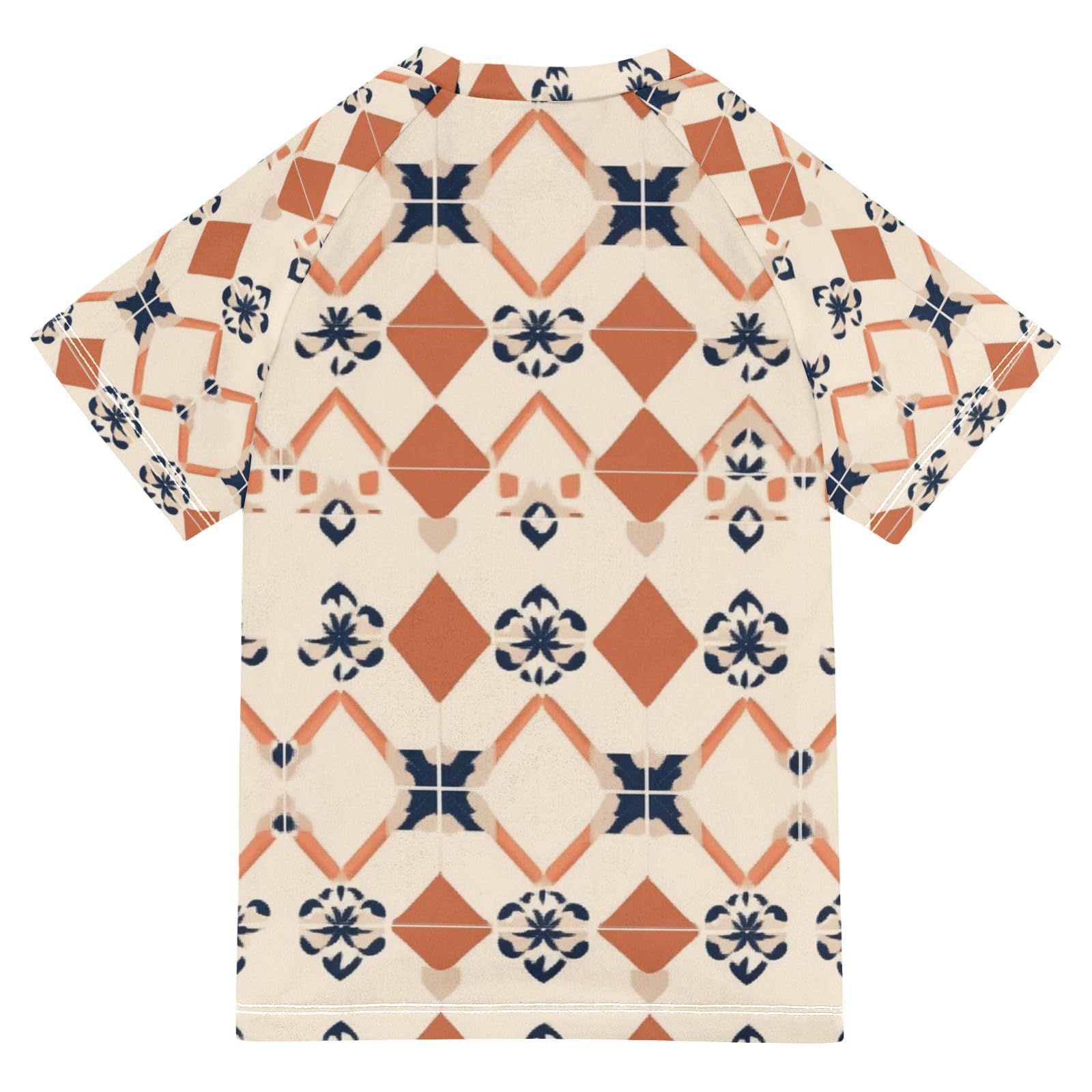 Kids Bathing Suits Boys Short Sleeve Swimsuit for Kids Girls 11T Squares Gold Red Succulent