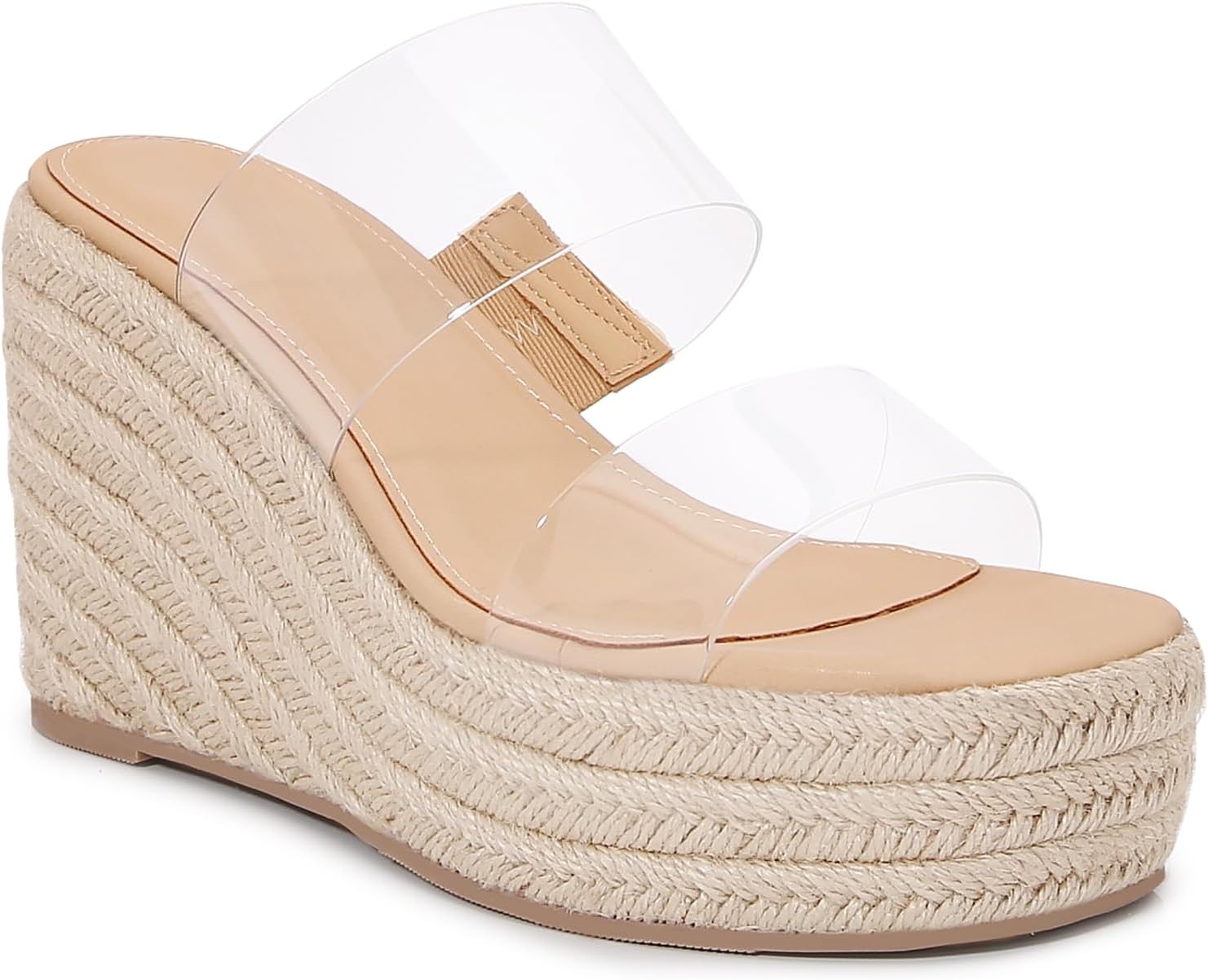 2026 Women's Clear Strap Espadrille Wedge Sandals - Platform Mules Summer Beach Dressy Casual Shoes