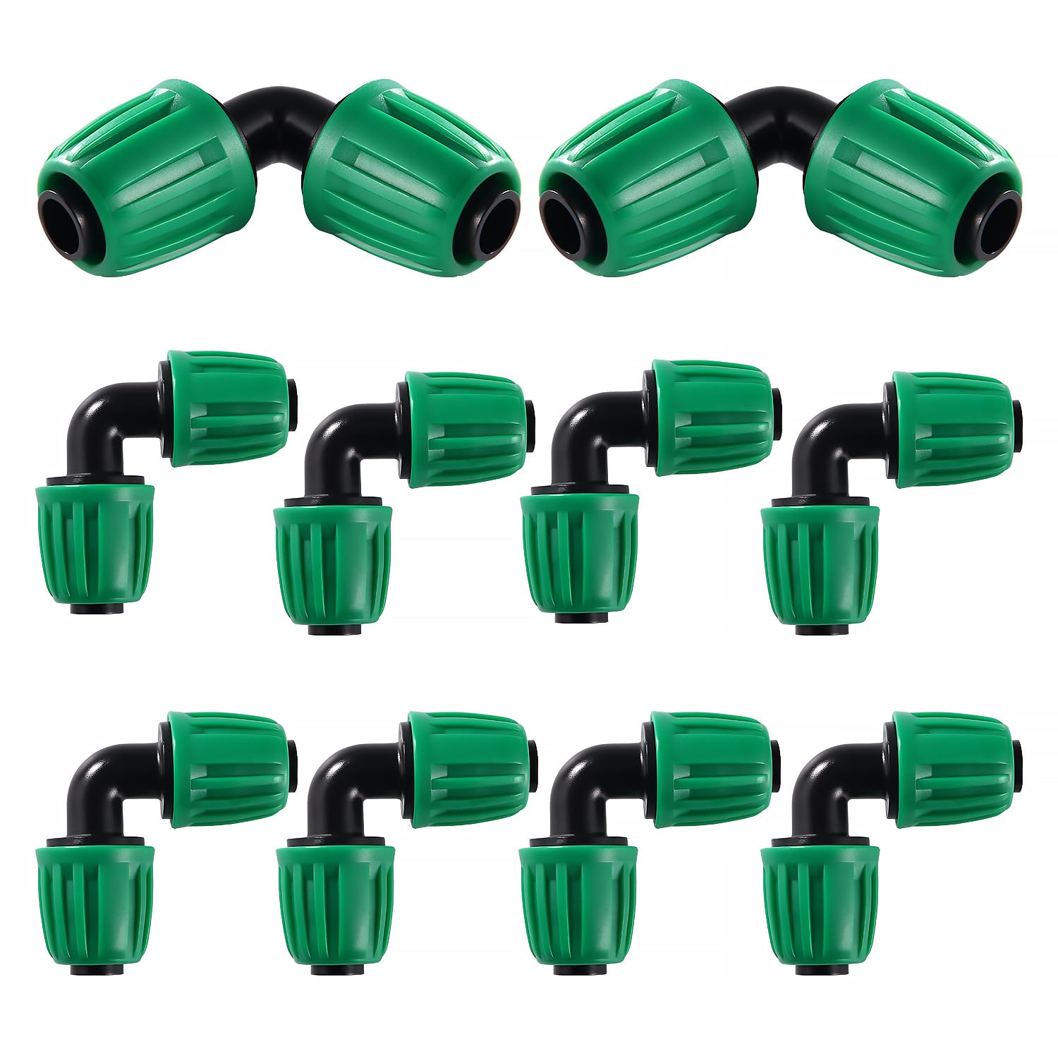 VooGenzek 10 Piezas Accesorios de Riego Tapones de Extremo para Tubos 16mm, Adaptador de Riego por Goteo, Conectores de Púas de Manguera para Sistemas de Riego, para Césped, Jardín (Negro) — view 23