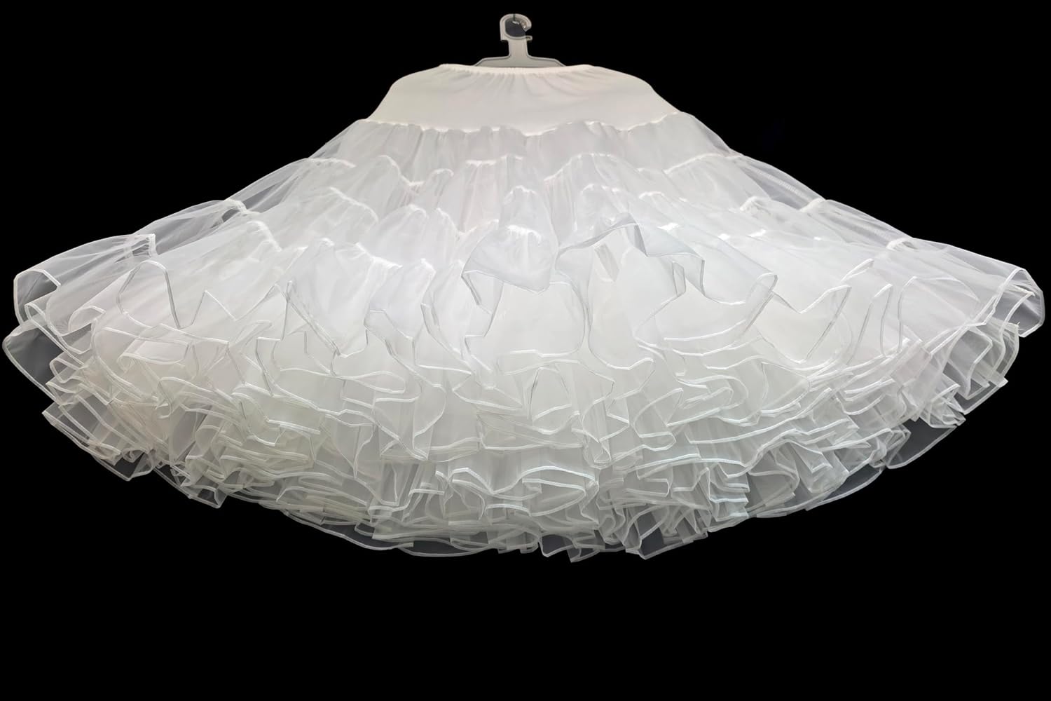 Women's 4 Tiers Plus Puffy Petticoat 30" tea length Underskirt Midi Crinoline Tulle Petticoat Half Slip