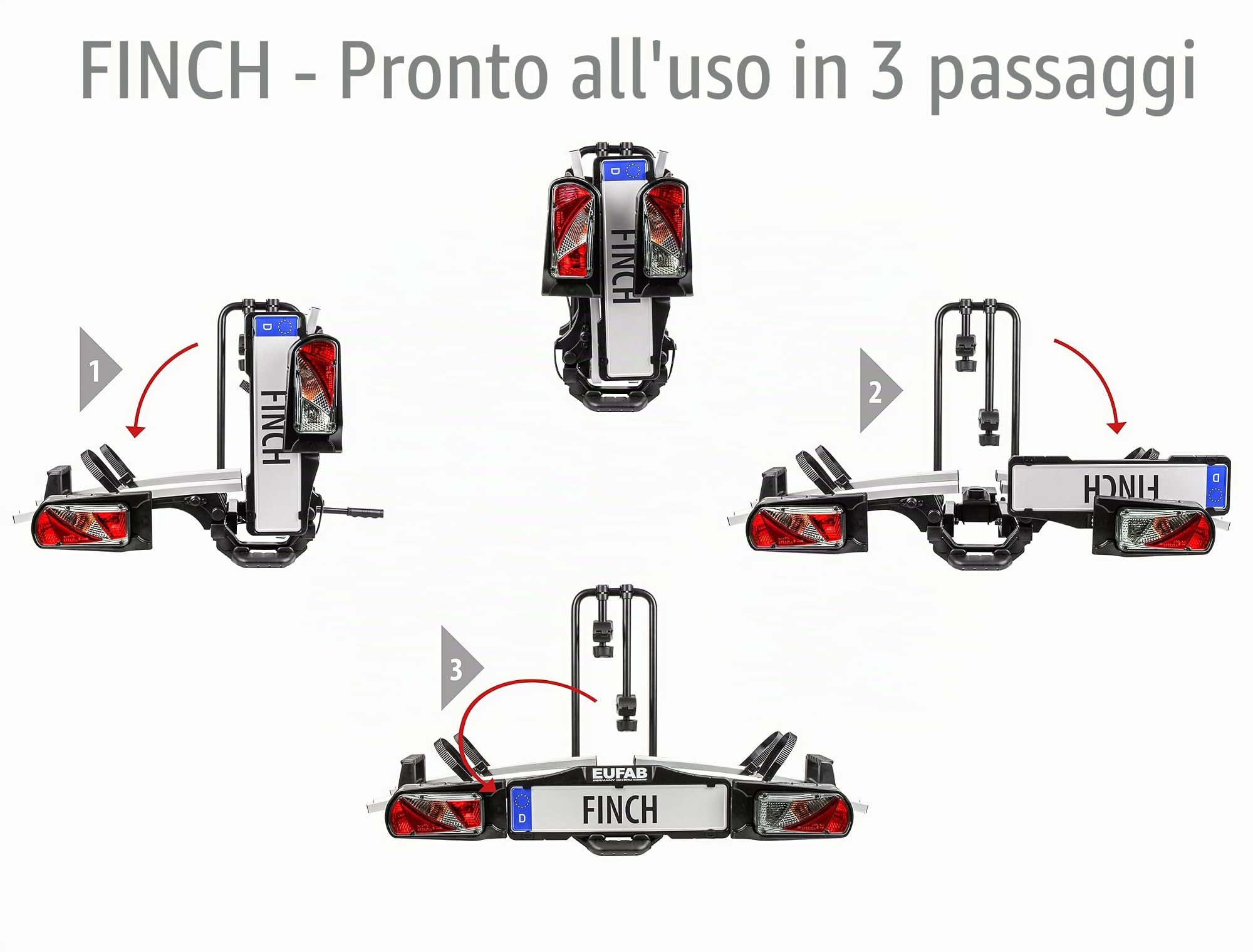 EUFAB 11584 Portabici FINCH per 2 biciclette