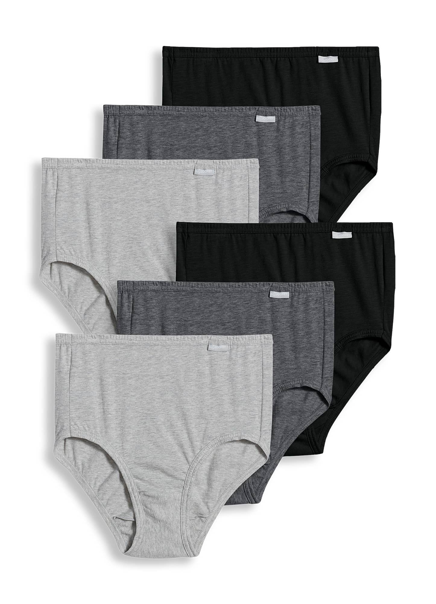 Jockey Women's Grey Heather/Charcoal Heather/Black Underwear Elance French Cut - 3 5