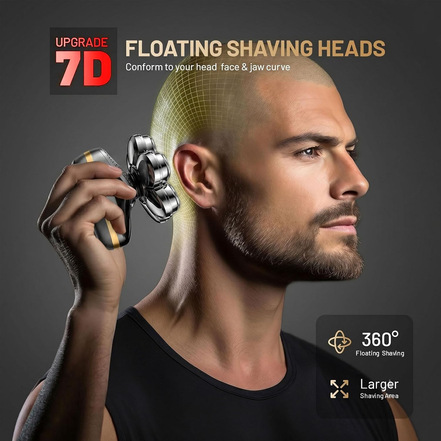Universal 7D Magnetic Replacement Blades for Men’s Head Shavers – Compatible with Freebird, Many Brands Bald Men's for Electric Razor（2PCS/Silver）