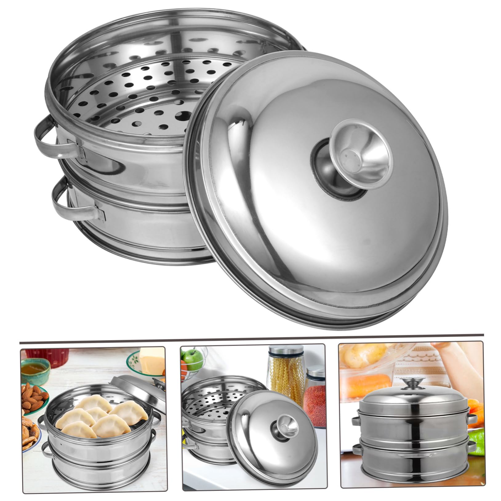Edelstahl Dampfgareinsatz 1 Satz mit Deckel für Kochen