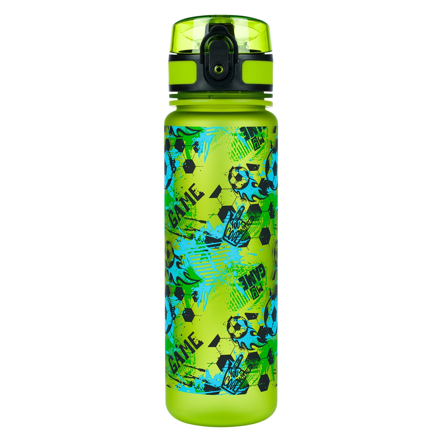 Baagl Kinder Trinkflasche Auslaufsicher Wasserflasche 500ml, Schule und Sport Flasche für Jungen Mädchen Tritan (Football Game)