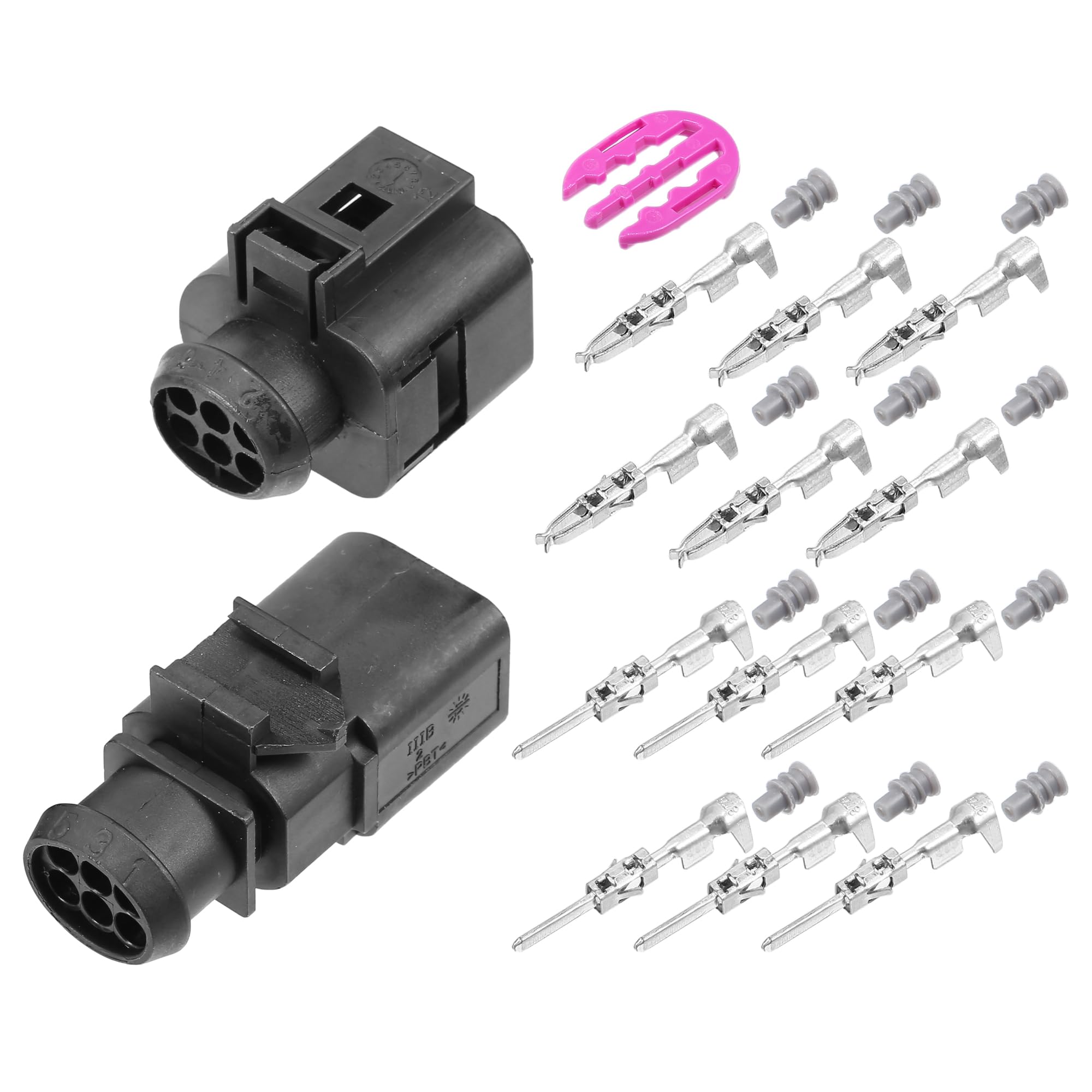 uxcell 1 Set No.1J0973713/3B0973813 Female and Male 6-Pin 