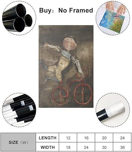 Vista 7 de Graciela Rodo Boulanger The Red Bicycle - Póster de pinturas infantiles para niños, póster de lienzo estético para pared, decoración moderna, 12 x