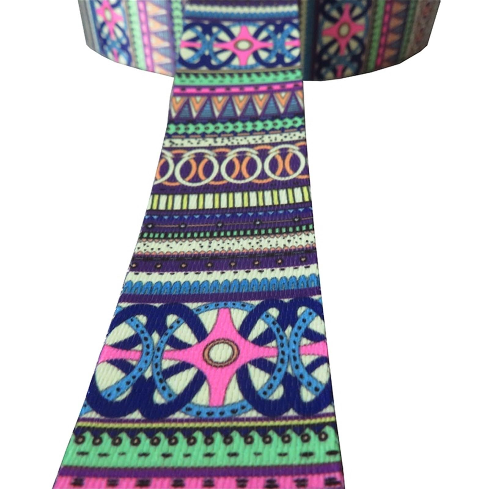 Nastro Jacquard Fettuccia stampata da 50 iarde 38 mm for tracolla for borsa, collare for cani, guinzaglio, zaino, accessori for l'abbigliamento(Ethnic Style A)