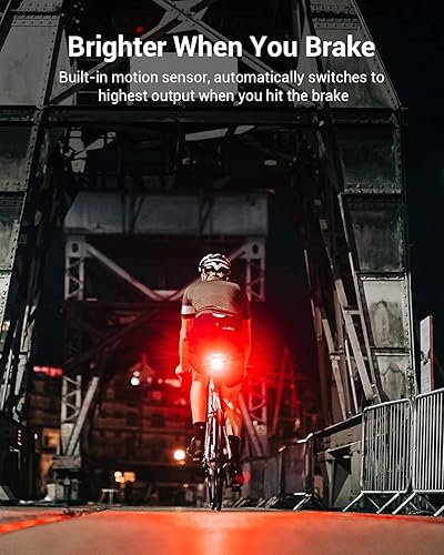 Miniatura 6 de Magicshine SEEMEE - 150 luces para bicicleta, 150 lúmenes, luz trasera con sensor de freno inteligente, rango visible de 4,921.3 ft, visibilidad de