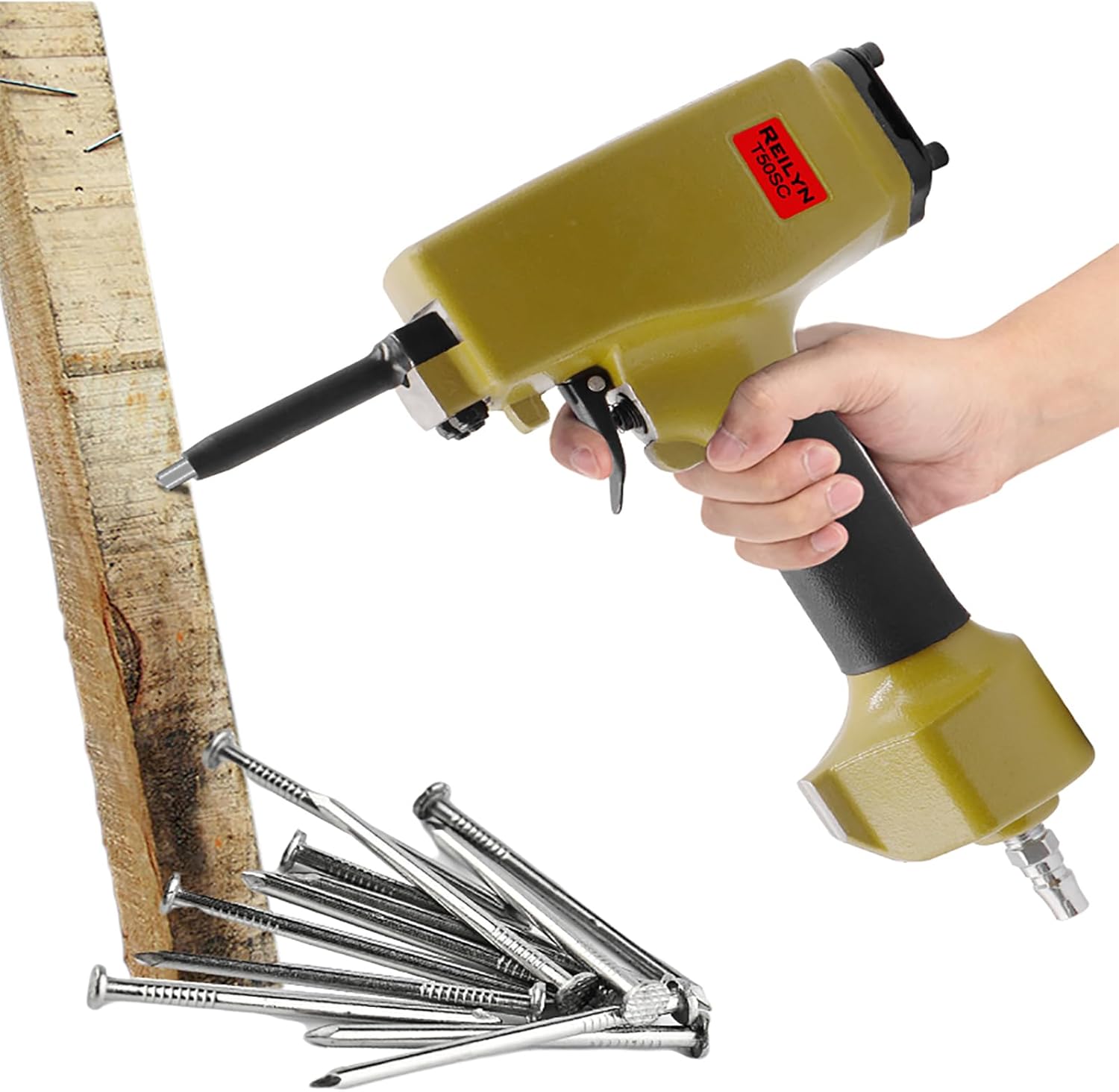 Pneumatic Nail Puller, Professional Heavy Duty Nail Puller/Nail Remover T50SC for Framing Nail Gun, 1/4 Inch NPT Thread Air Inlet,60-100 PSI Denailer Removes 9-16 Gauge Nails