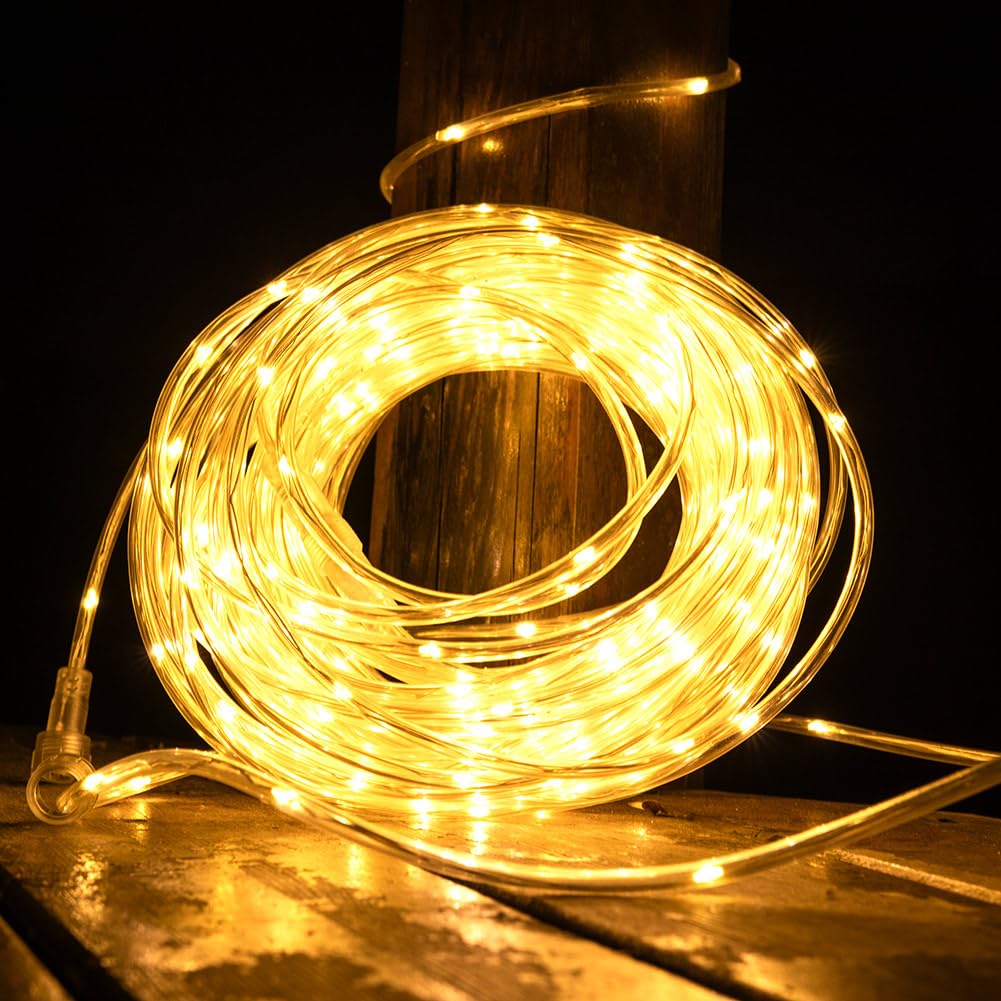 ZELUXDOT Connectable 33FT 100 LEDs Rope Lights Accessory,DIY for Rope Lights,Warm White