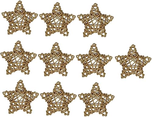 Miniatura 4 de freneci 10 Uds. Decoración de mimbre de estrella de mimbre bola rústica adorno cuenco relleno DIY decoración - 3.1 in